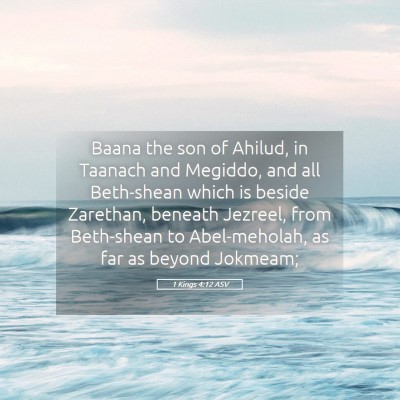 Picture 05 - 1 Kings 4:12 ASV - Baana the son of Ahilud, in Taanach and Megiddo, - Bible Verse Picture