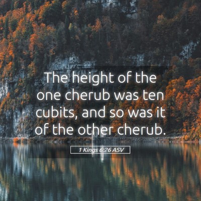 Picture 05 - 1 Kings 6:26 ASV - The height of the one cherub was ten cubits, and - Bible Verse Picture