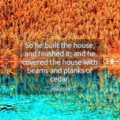 Picture 05 - 1 Kings 6:9 ASV - So he built the house, and finished it; and he - Bible Verse Picture