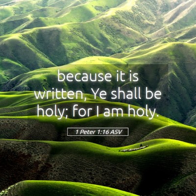 Picture 05 - 1 Peter 1:16 ASV - because it is written, Ye shall be holy; for I am - Bible Verse Picture