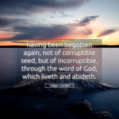 Picture 05 - 1 Peter 1:23 ASV - having been begotten again, not of corruptible - Bible Verse Picture