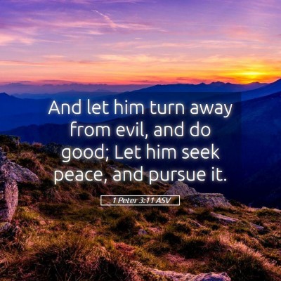 Picture 05 - 1 Peter 3:11 ASV - And let him turn away from evil, and do good; Let - Bible Verse Picture