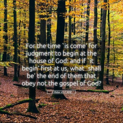 Picture 05 - 1 Peter 4:17 ASV - For the time `is come' for judgment to begin at - Bible Verse Picture