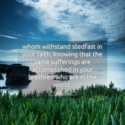 Picture 05 - 1 Peter 5:9 ASV - whom withstand stedfast in your faith, knowing - Bible Verse Picture