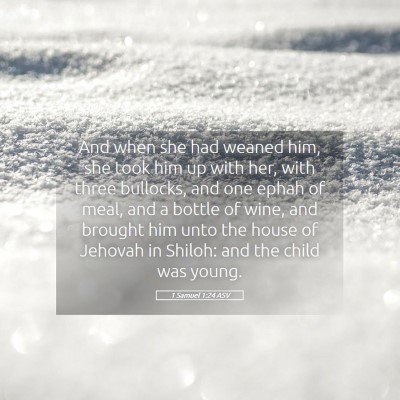 Picture 05 - 1 Samuel 1:24 ASV - And when she had weaned him, she took him up with - Bible Verse Picture