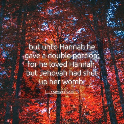 Picture 05 - 1 Samuel 1:5 ASV - but unto Hannah he gave a double portion; for he - Bible Verse Picture