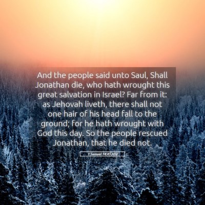 Picture 05 - 1 Samuel 14:45 ASV - And the people said unto Saul, Shall Jonathan - Bible Verse Picture