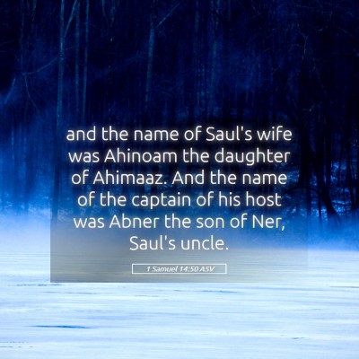 Picture 05 - 1 Samuel 14:50 ASV - and the name of Saul's wife was Ahinoam the - Bible Verse Picture