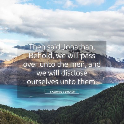 Picture 05 - 1 Samuel 14:8 ASV - Then said Jonathan, Behold, we will pass over - Bible Verse Picture