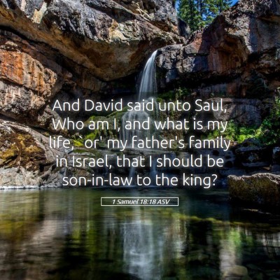 Picture 05 - 1 Samuel 18:18 ASV - And David said unto Saul, Who am I, and what is - Bible Verse Picture