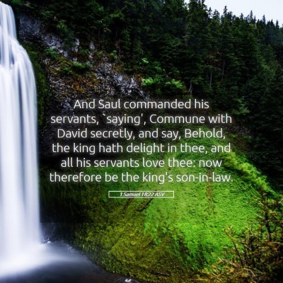 Picture 05 - 1 Samuel 18:22 ASV - And Saul commanded his servants, `saying', - Bible Verse Picture