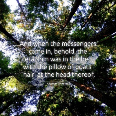Picture 05 - 1 Samuel 19:16 ASV - And when the messengers came in, behold, the - Bible Verse Picture