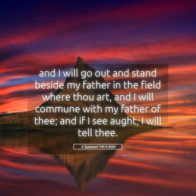 Picture 05 - 1 Samuel 19:3 ASV - and I will go out and stand beside my father in - Bible Verse Picture