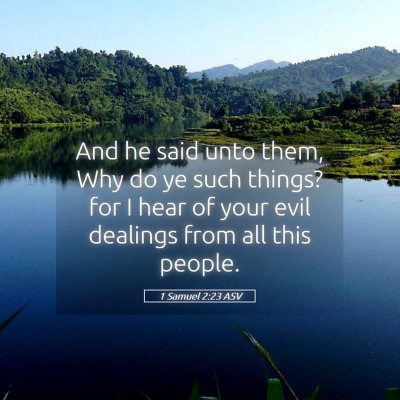 Picture 05 - 1 Samuel 2:23 ASV - And he said unto them, Why do ye such things? for - Bible Verse Picture