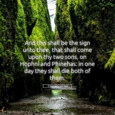 Picture 05 - 1 Samuel 2:34 ASV - And this shall be the sign unto thee, that shall - Bible Verse Picture