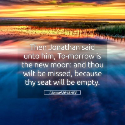 Picture 05 - 1 Samuel 20:18 ASV - Then Jonathan said unto him, To-morrow is the new - Bible Verse Picture