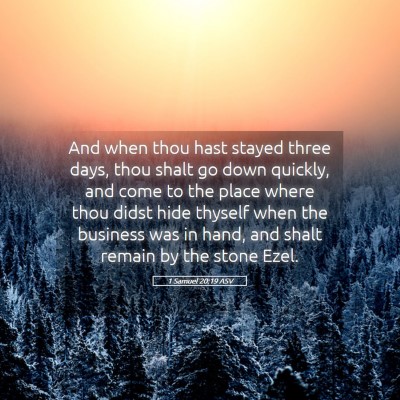 Picture 05 - 1 Samuel 20:19 ASV - And when thou hast stayed three days, thou shalt - Bible Verse Picture