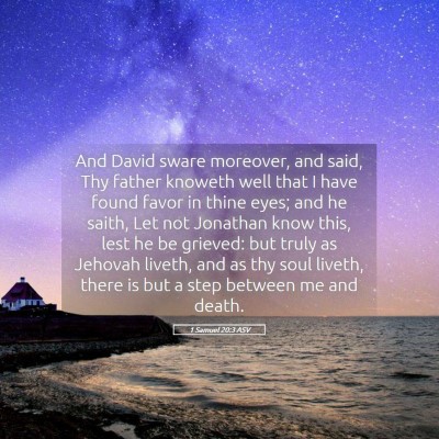 Picture 05 - 1 Samuel 20:3 ASV - And David sware moreover, and said, Thy father - Bible Verse Picture