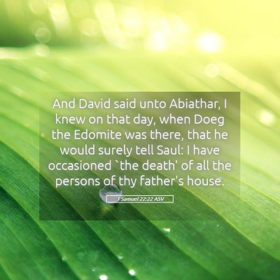 Picture 05 - 1 Samuel 22:22 ASV - And David said unto Abiathar, I knew on that day, - Bible Verse Picture