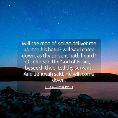 Picture 05 - 1 Samuel 23:11 ASV - Will the men of Keilah deliver me up into his - Bible Verse Picture