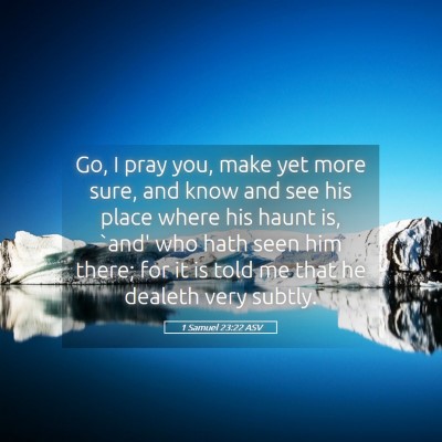 Picture 05 - 1 Samuel 23:22 ASV - Go, I pray you, make yet more sure, and know and - Bible Verse Picture