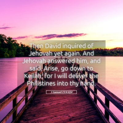 Picture 05 - 1 Samuel 23:4 ASV - Then David inquired of Jehovah yet again. And - Bible Verse Picture