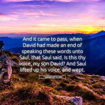 Picture 05 - 1 Samuel 24:16 ASV - And it came to pass, when David had made an end - Bible Verse Picture