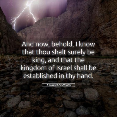 Picture 05 - 1 Samuel 24:20 ASV - And now, behold, I know that thou shalt surely be - Bible Verse Picture