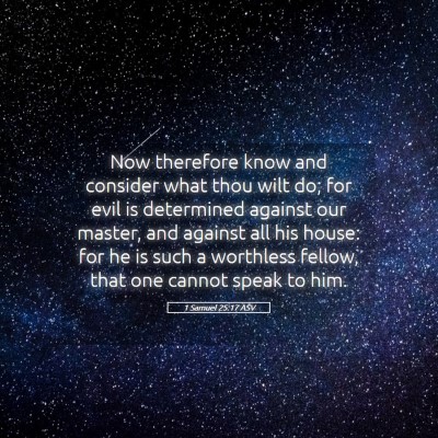 Picture 05 - 1 Samuel 25:17 ASV - Now therefore know and consider what thou wilt - Bible Verse Picture