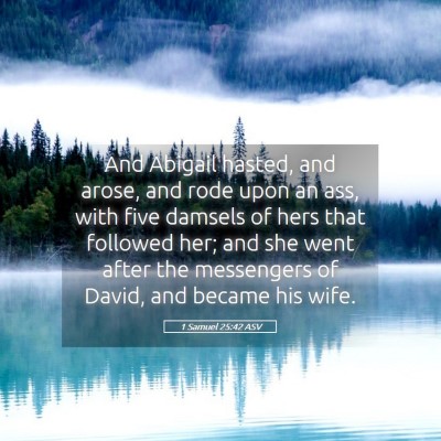 Picture 05 - 1 Samuel 25:42 ASV - And Abigail hasted, and arose, and rode upon an - Bible Verse Picture