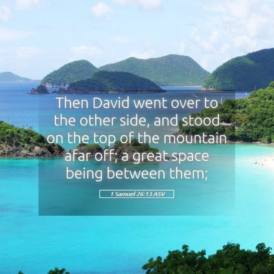 Picture 05 - 1 Samuel 26:13 ASV - Then David went over to the other side, and stood - Bible Verse Picture
