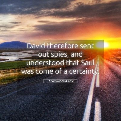 Picture 05 - 1 Samuel 26:4 ASV - David therefore sent out spies, and understood - Bible Verse Picture