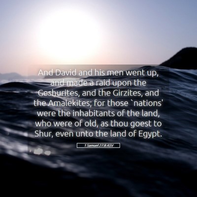 Picture 05 - 1 Samuel 27:8 ASV - And David and his men went up, and made a raid - Bible Verse Picture