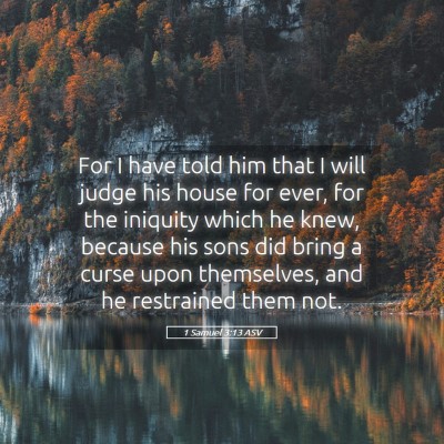 Picture 05 - 1 Samuel 3:13 ASV - For I have told him that I will judge his house - Bible Verse Picture