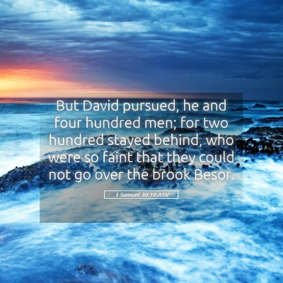 Picture 05 - 1 Samuel 30:10 ASV - But David pursued, he and four hundred men; for - Bible Verse Picture