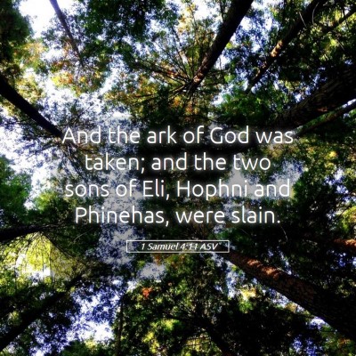 Picture 05 - 1 Samuel 4:11 ASV - And the ark of God was taken; and the two sons of - Bible Verse Picture