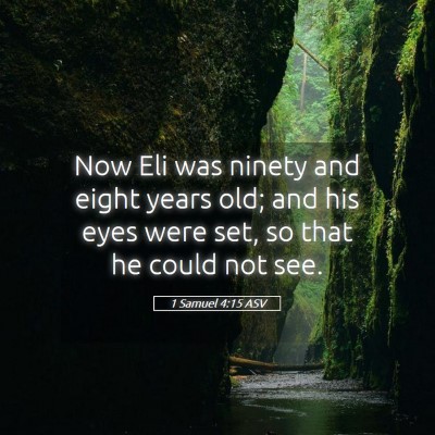 Picture 05 - 1 Samuel 4:15 ASV - Now Eli was ninety and eight years old; and his - Bible Verse Picture