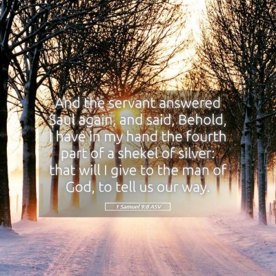 Picture 05 - 1 Samuel 9:8 ASV - And the servant answered Saul again, and said, - Bible Verse Picture