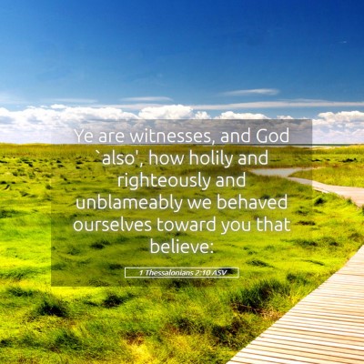 Picture 05 - 1 Thessalonians 2:10 ASV - Ye are witnesses, and God `also', how holily and - Bible Verse Picture