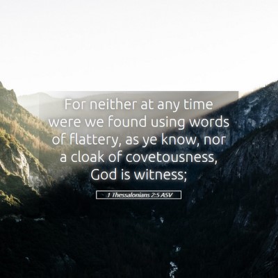Picture 05 - 1 Thessalonians 2:5 ASV - For neither at any time were we found using words - Bible Verse Picture