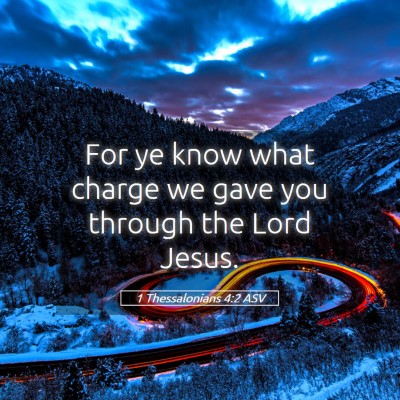 Picture 05 - 1 Thessalonians 4:2 ASV - For ye know what charge we gave you through the - Bible Verse Picture