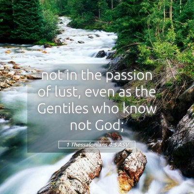 Picture 05 - 1 Thessalonians 4:5 ASV - not in the passion of lust, even as the Gentiles - Bible Verse Picture