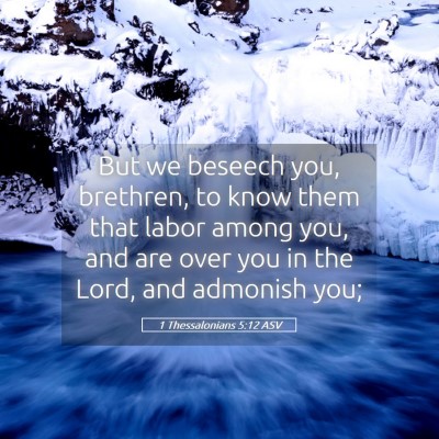 Picture 05 - 1 Thessalonians 5:12 ASV - But we beseech you, brethren, to know them that - Bible Verse Picture