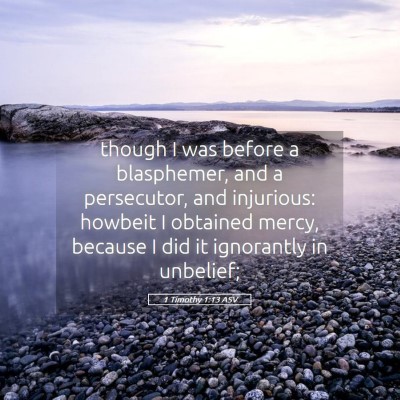 Picture 05 - 1 Timothy 1:13 ASV - though I was before a blasphemer, and a - Bible Verse Picture