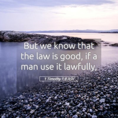 Picture 05 - 1 Timothy 1:8 ASV - But we know that the law is good, if a man use it - Bible Verse Picture