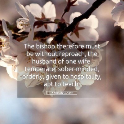 Picture 05 - 1 Timothy 3:2 ASV - The bishop therefore must be without reproach, - Bible Verse Picture