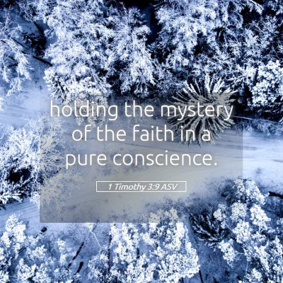 Picture 05 - 1 Timothy 3:9 ASV - holding the mystery of the faith in a pure - Bible Verse Picture