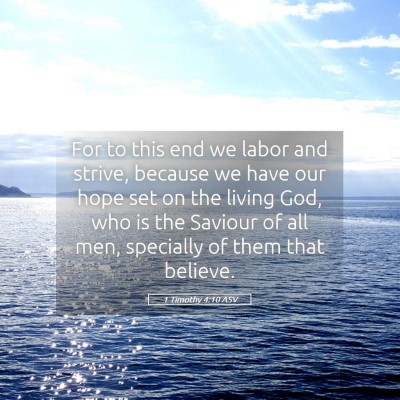 Picture 05 - 1 Timothy 4:10 ASV - For to this end we labor and strive, because we - Bible Verse Picture