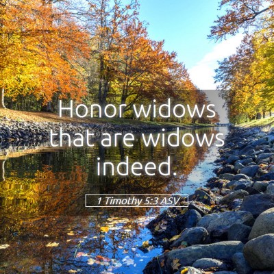 Picture 05 - 1 Timothy 5:3 ASV - Honor widows that are widows - Bible Verse Picture