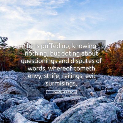 Picture 05 - 1 Timothy 6:4 ASV - he is puffed up, knowing nothing, but doting - Bible Verse Picture